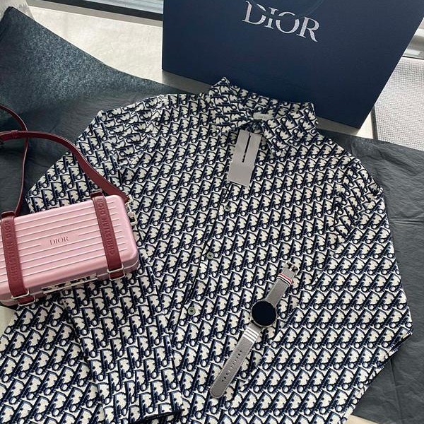 디올 오블리크 로고 셔츠